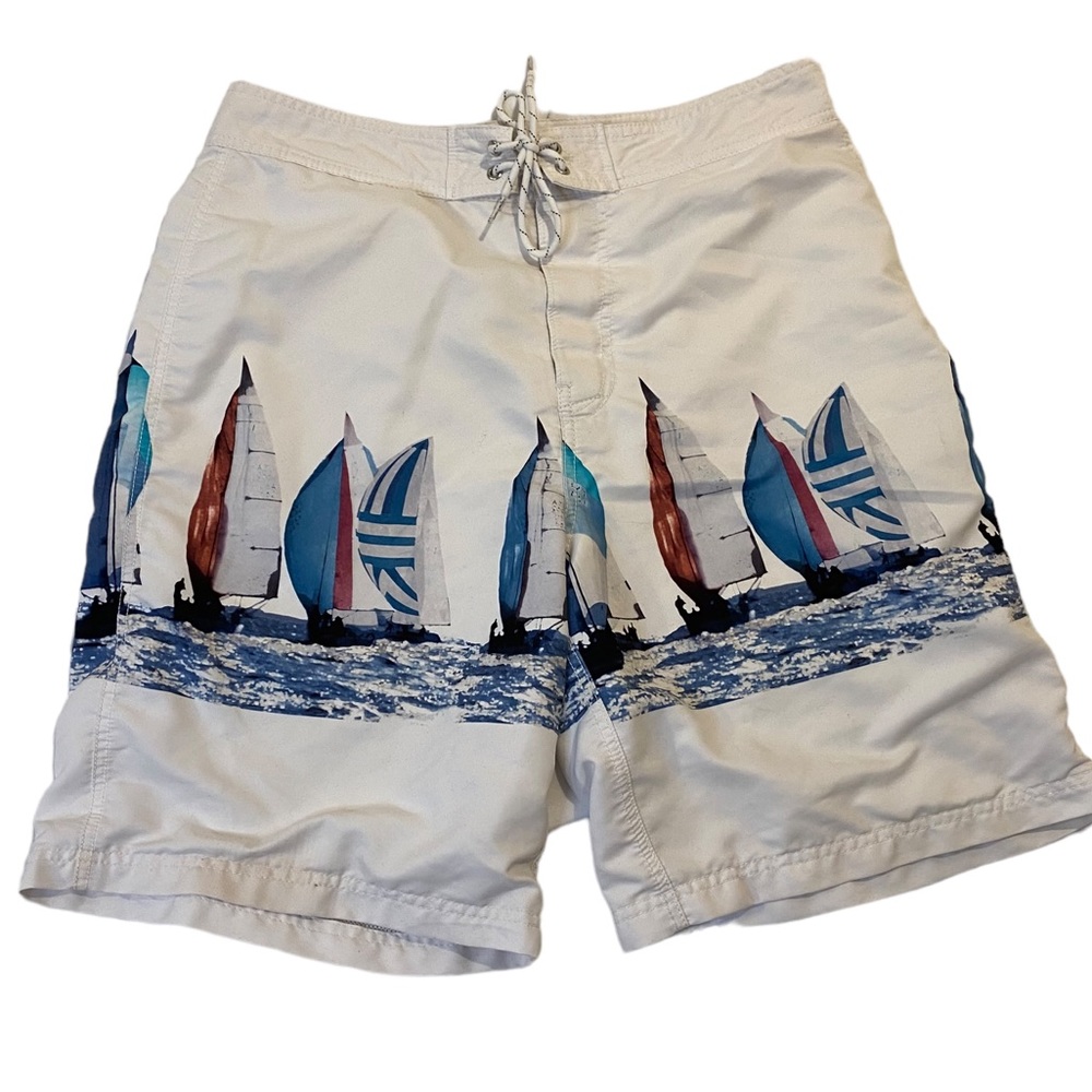 Nautica Swim Shorts size 34 waist Sailboats